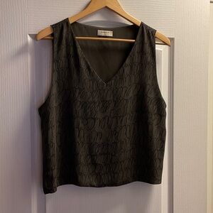 Aritzia Black Patterned Tank Top